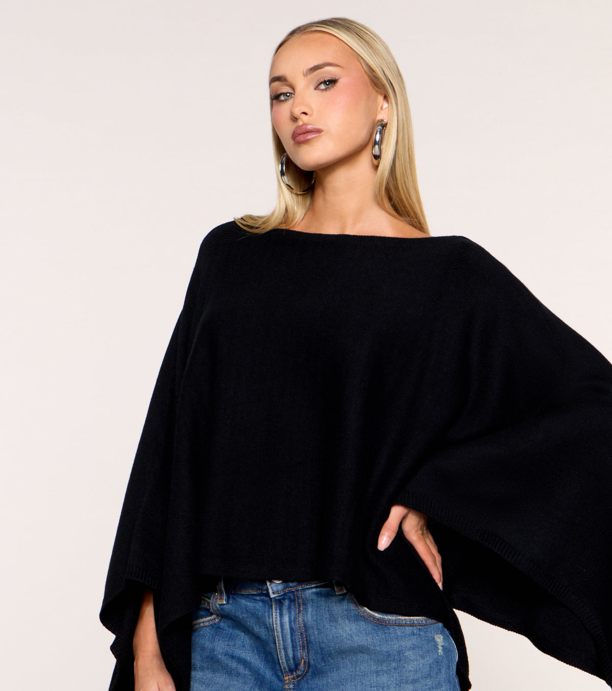 Cozy Hour Flowy Sweater Poncho