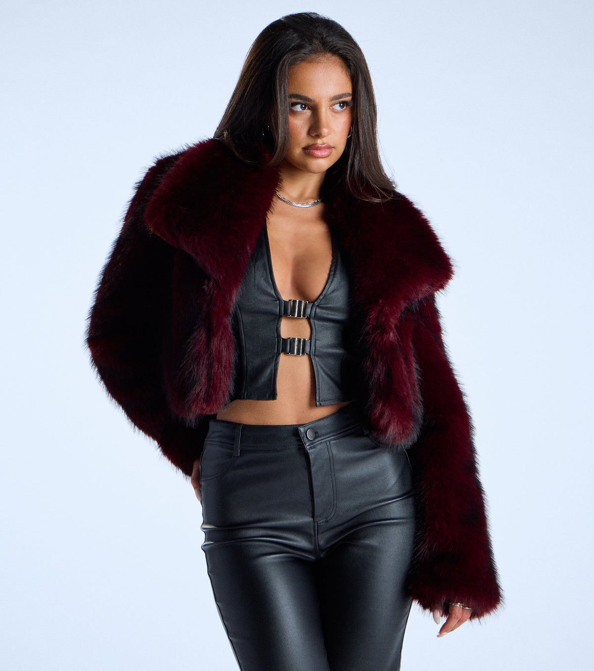 Drama Hour Faux Fur Cropped Jacket
