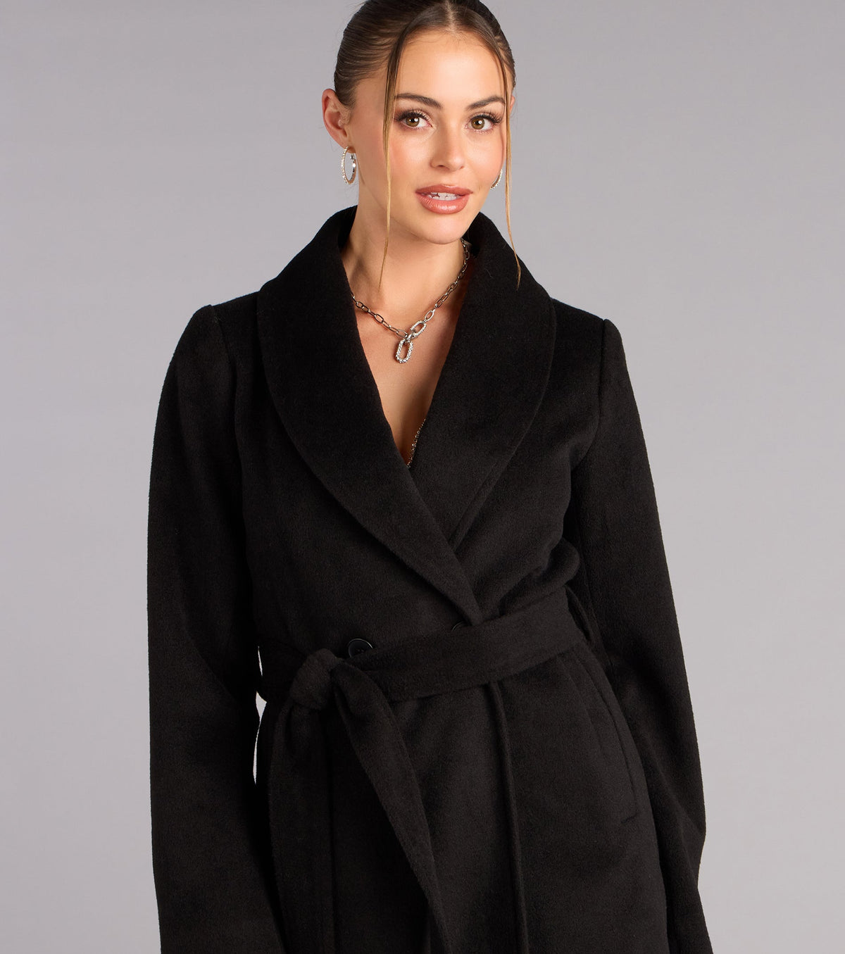 City Noir Removable Faux Fur Trench Coat