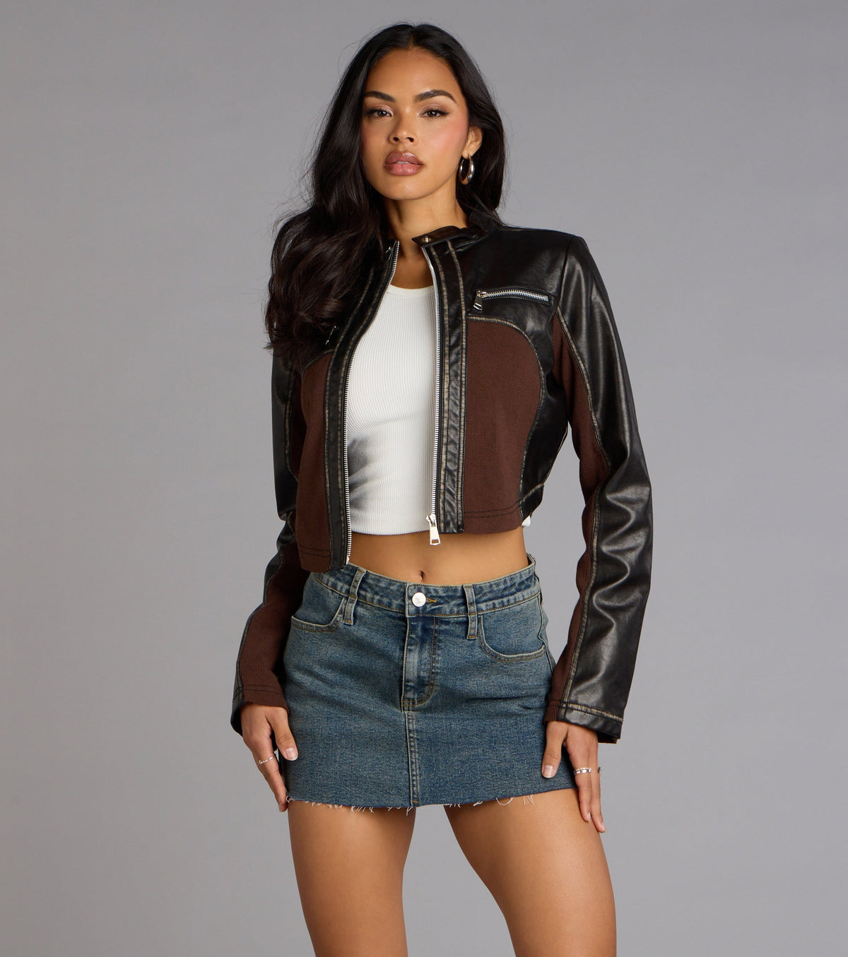 Speed Dial Faux Leather Motocross Jacket