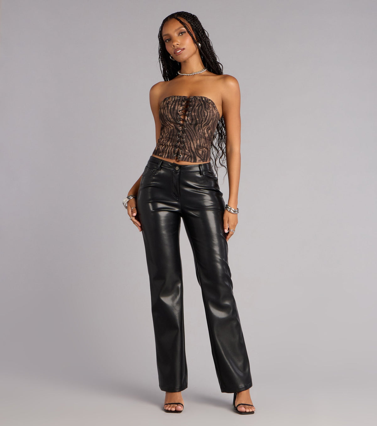 No Second Guess Faux Leather Straight Leg Pants