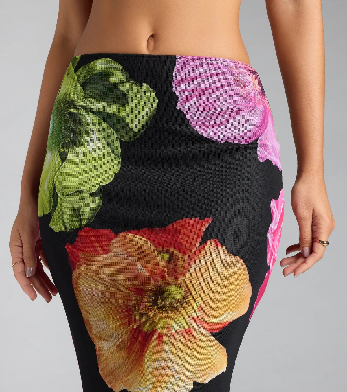 Island Muse Tropical Floral Maxi Skirt