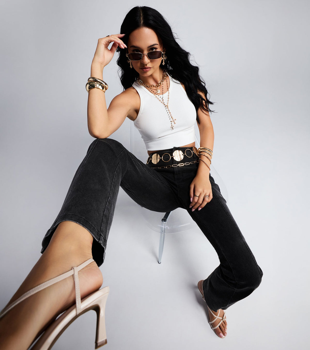 Wild Star Cheetah Mid-Rise Denim Jeans