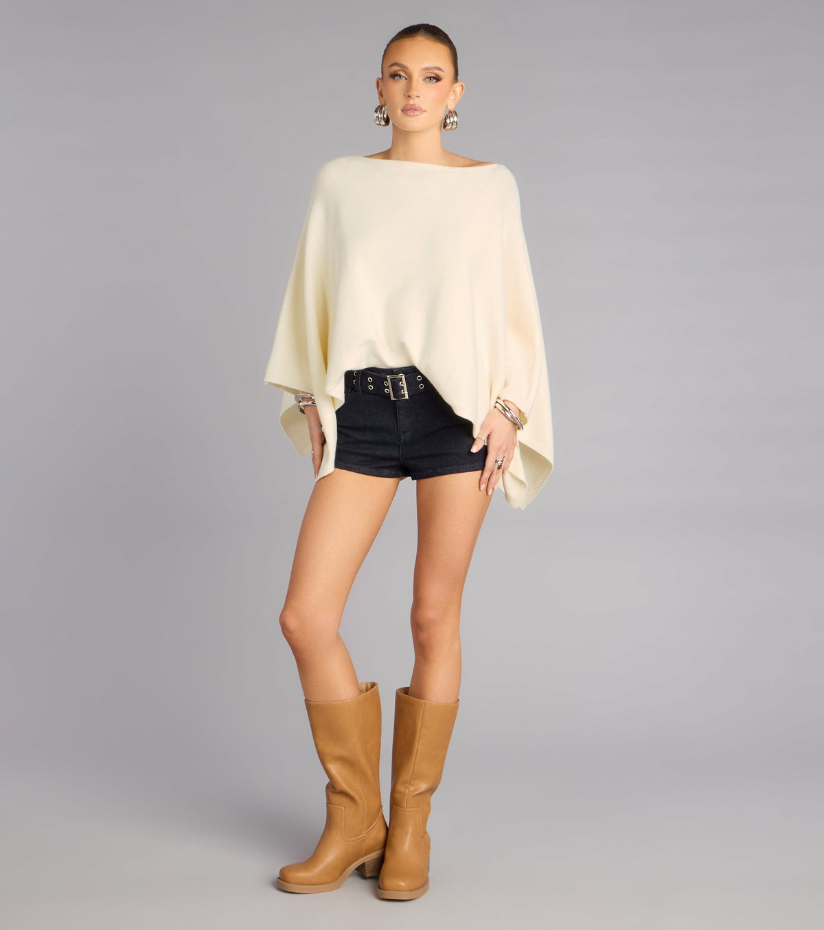 City Heat Dark Denim Belted Hot Shorts