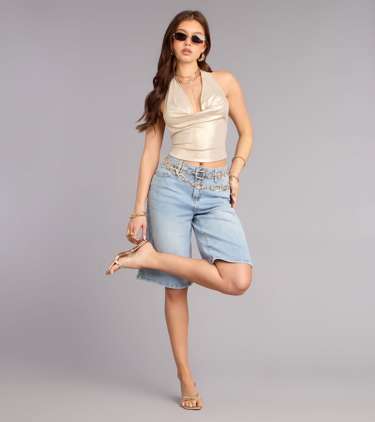 Weekend Cool Mid-Rise Denim Jorts