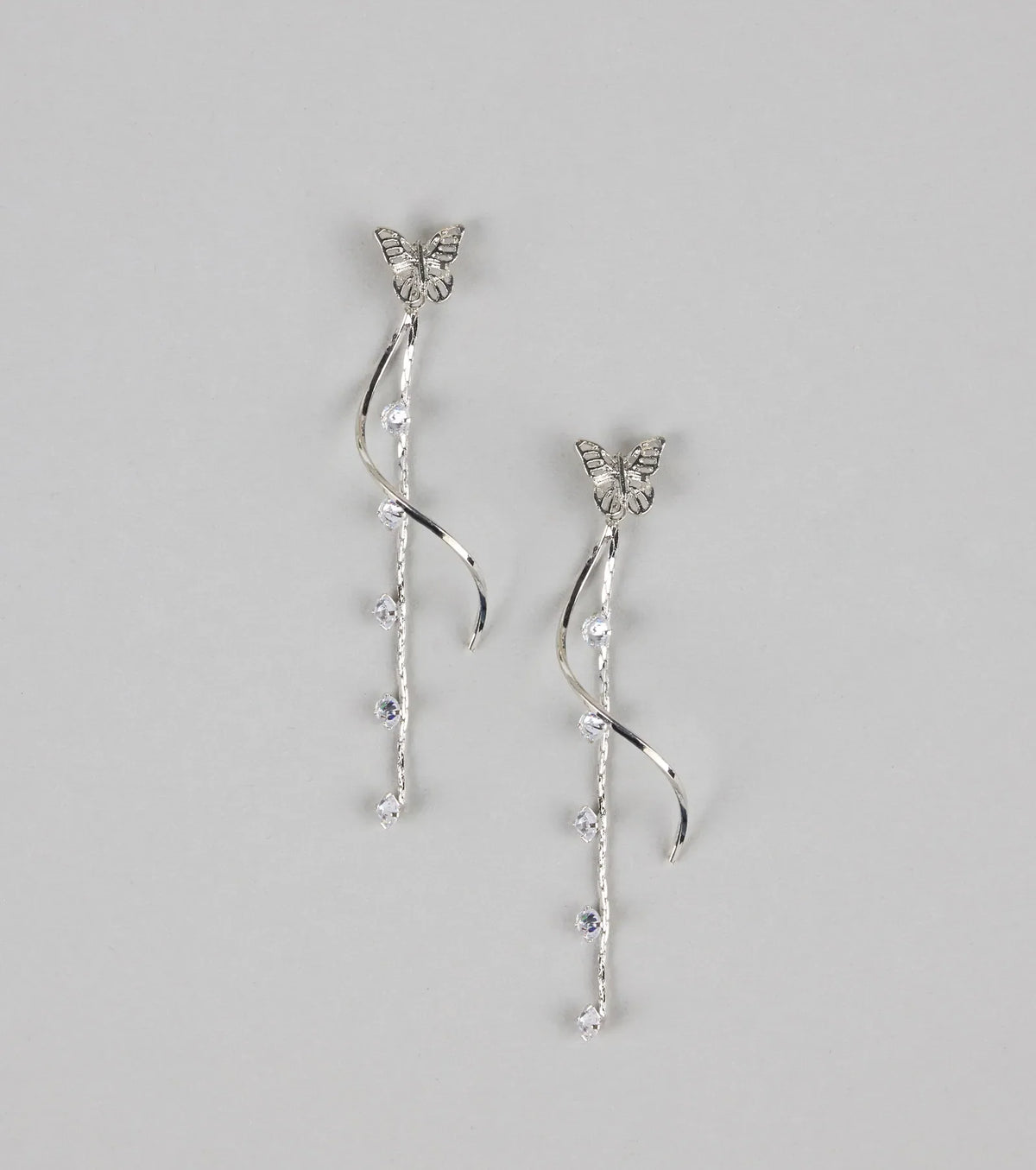 Float Like Magic Butterfly Rhinestone Earrings