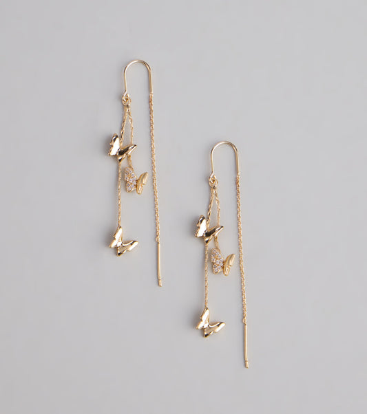 Whimsical Beauty Butterfly Rhinestone Earrings
