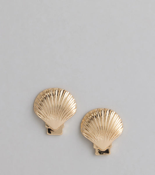 Seas The Day Shell Stud Earrings
