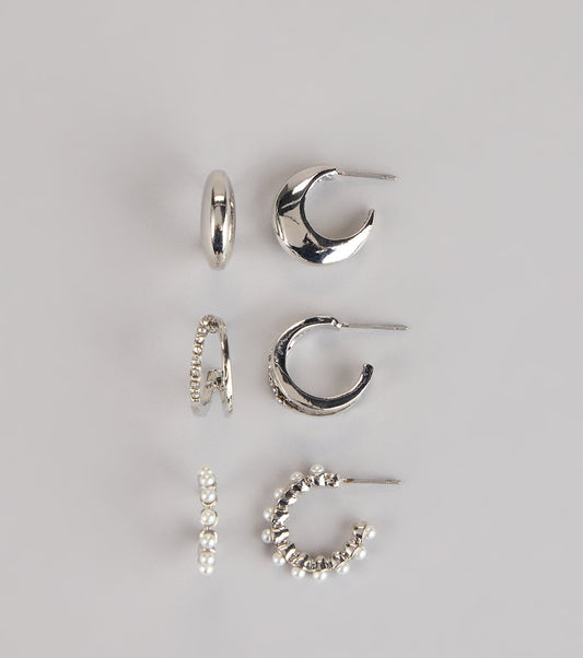 Perfect Stack Huggie Hoop Earrings Set
