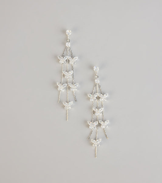 Wing It Butterfly Cubic Zirconia Earrings