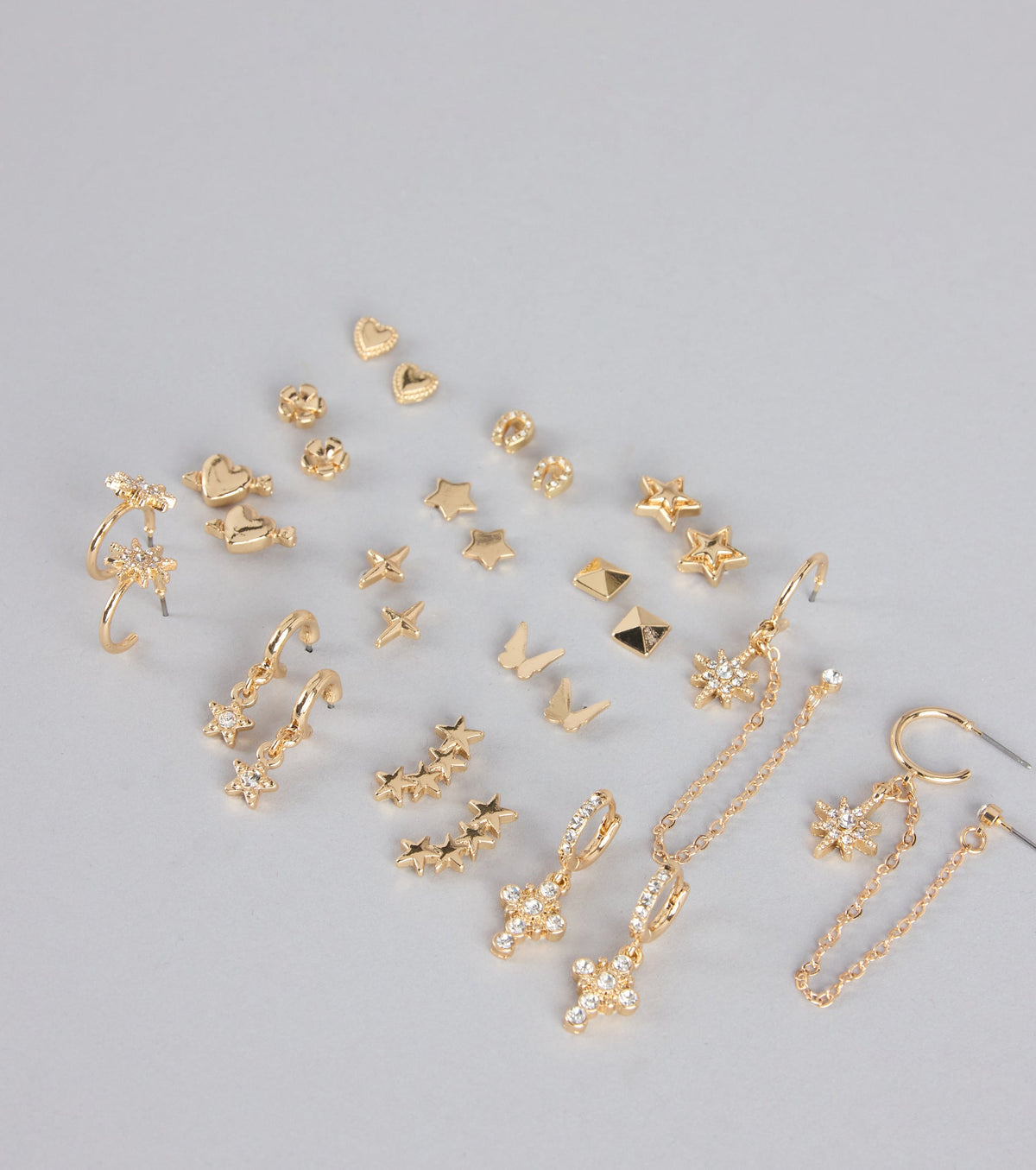 Charm Rotation Rhinestone Earrings Set
