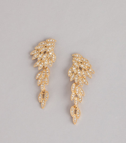 Statement Glow Rhinestone Angel Wing Earrings