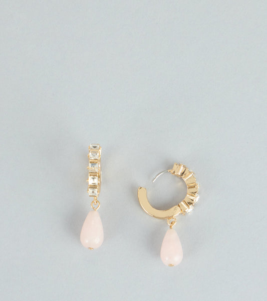 Soft Glam Sparkle Drop Huggie Earrings