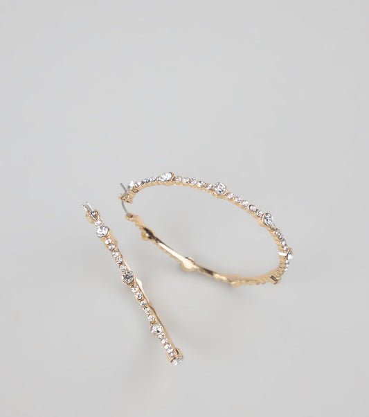All About The Sparkle Rhinestone Hoop Earrings