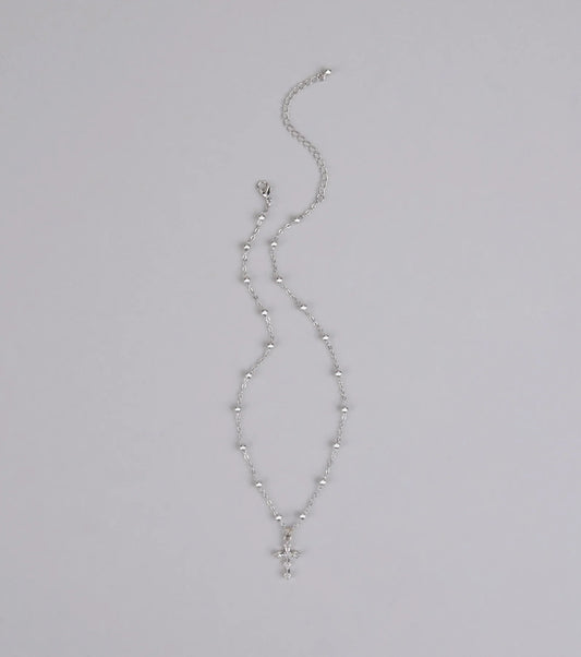 Bless Up Beaded Cross Necklace