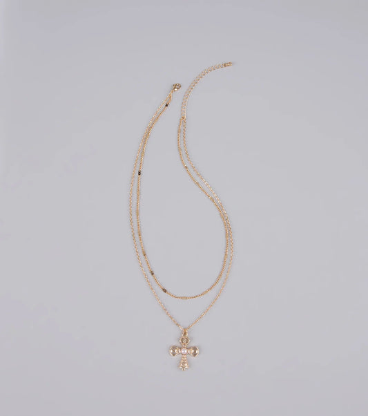 Fashionable Faith Layered Cross Pendant Necklace
