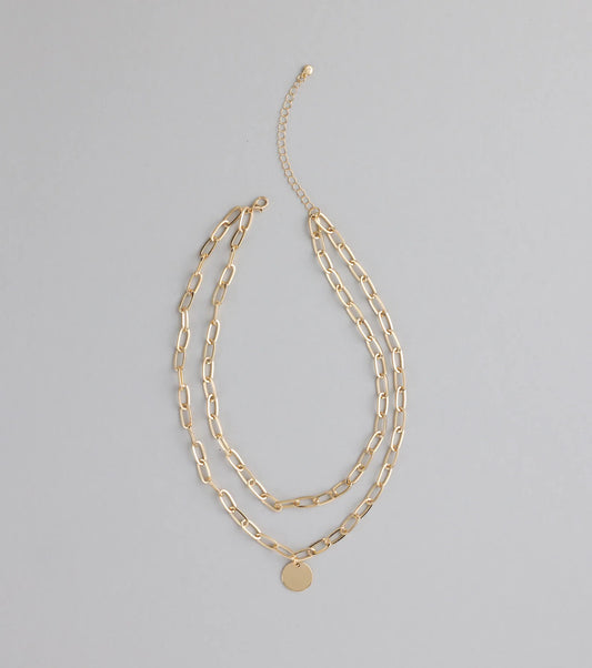 Level Up Layered Paperclip Chain Necklace