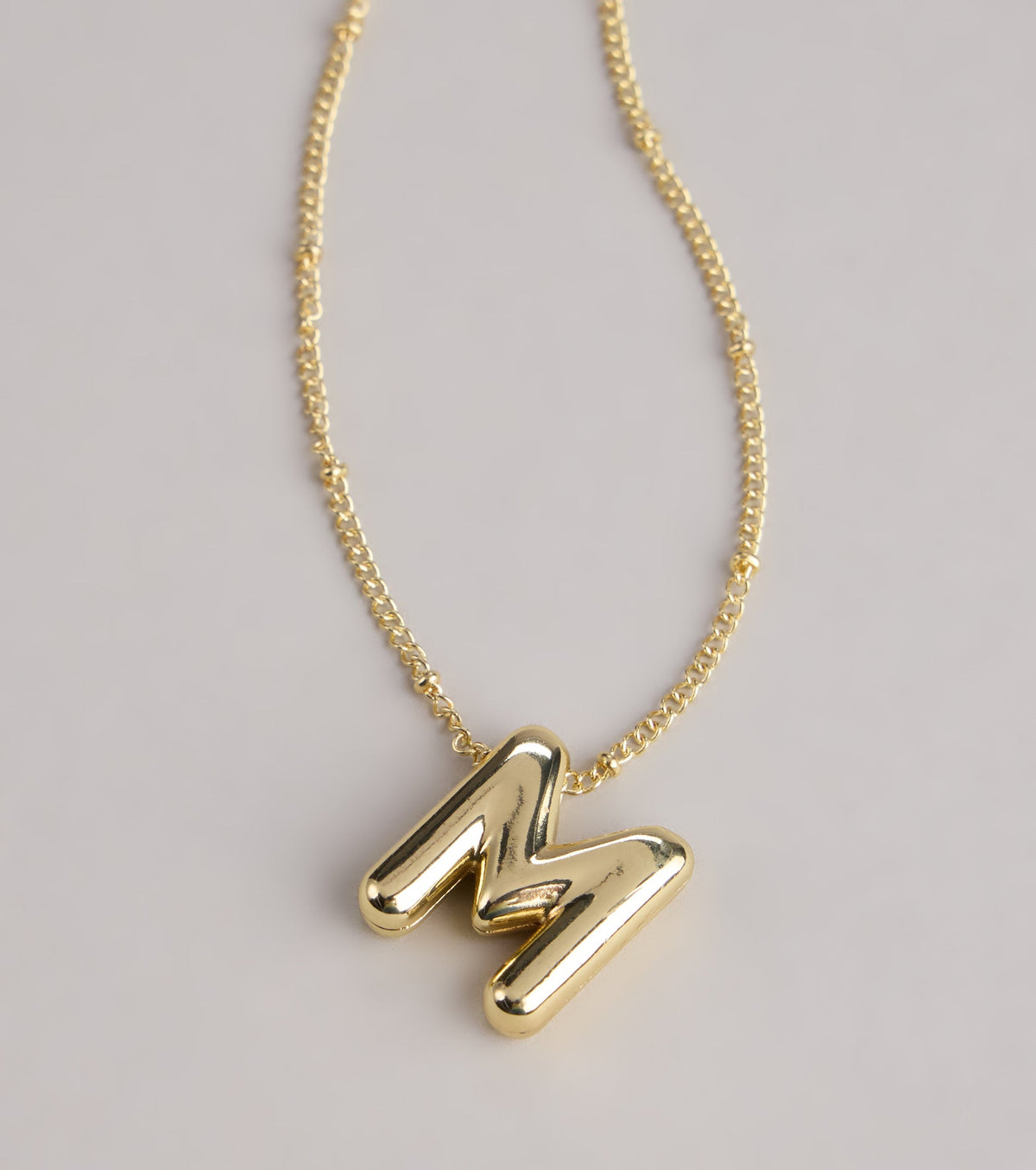 Say It Bold Bubble Letter Charm Necklace