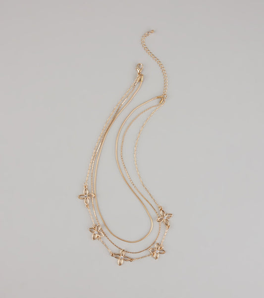 Just Bloomed Floral Layered Necklace