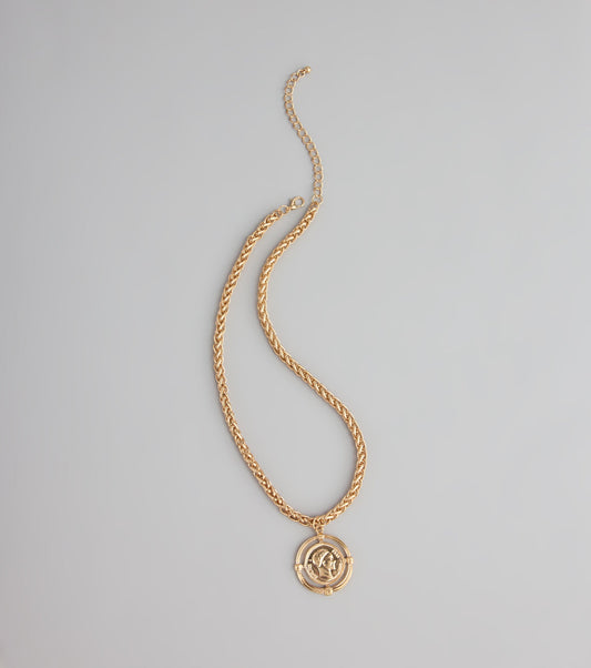 Coin Toss Statement Chain Necklace