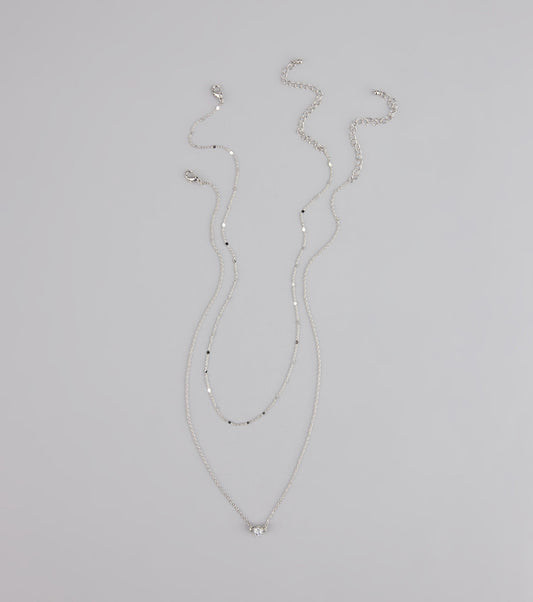 Effortless Shine Cubic Zirconia Layered Necklace Set