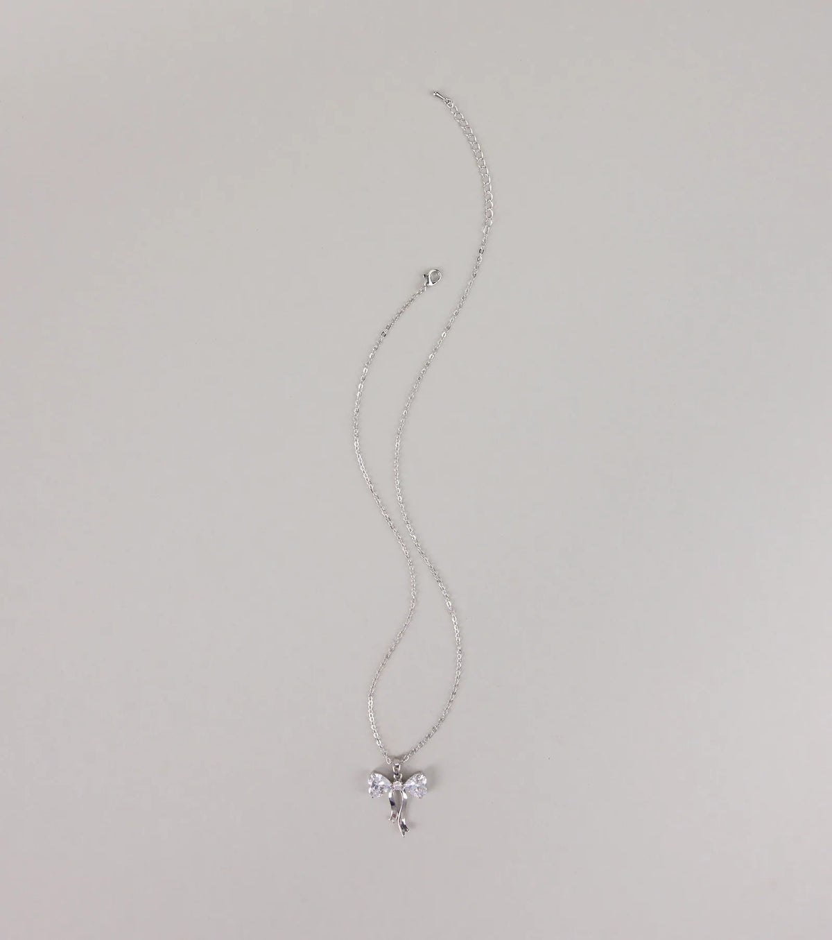Pretty And Polished Cubic Zirconia Bow Necklace