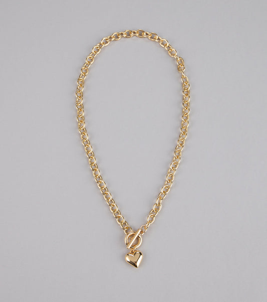 Locked in Love Heart Toggle Necklace