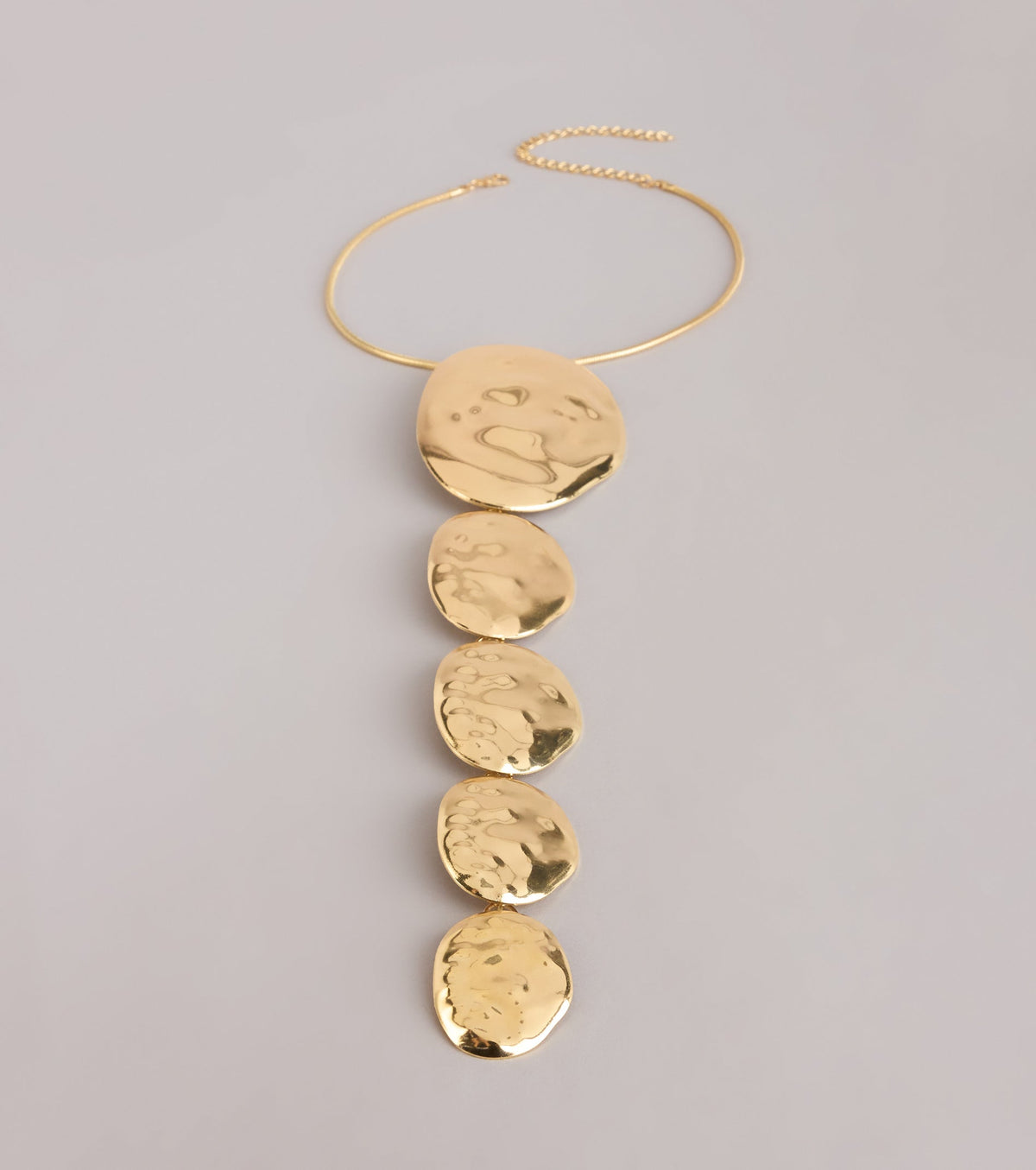 Dripping In Drama Hammered Lariat Necklace