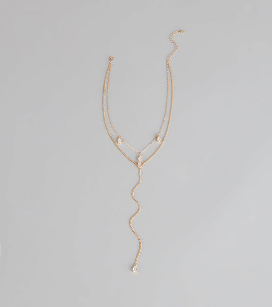 Charmed To Layer Rhinestone Necklace