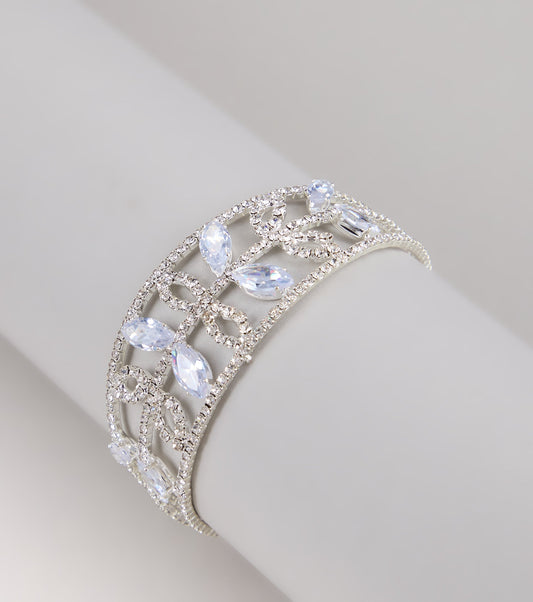 Crown Jewel Rhinestone Cuff Bracelet