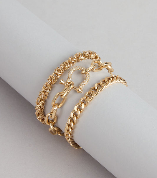 Luxe Link Three-Pack Bracelet Set