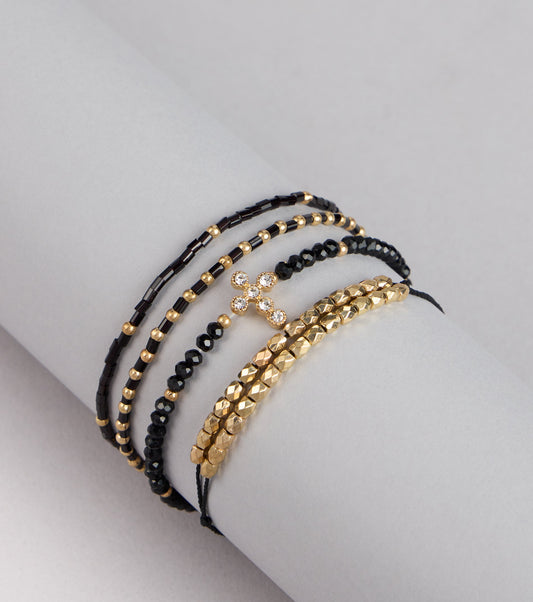 Stacked Vibes Four-Piece Bracelet Set