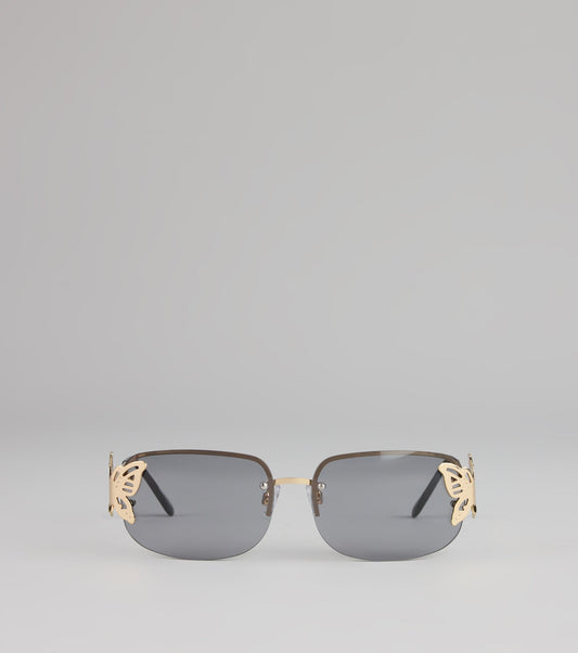 Dreamy Winged Rimless Sunglasses