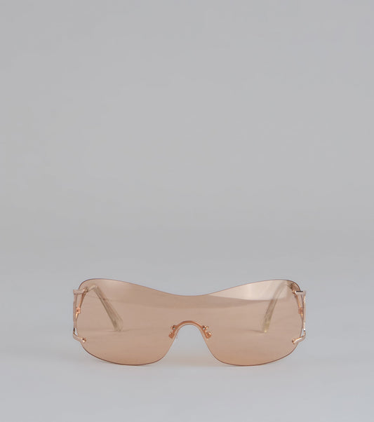 It Girl Energy Rimless Shield Sunglasses