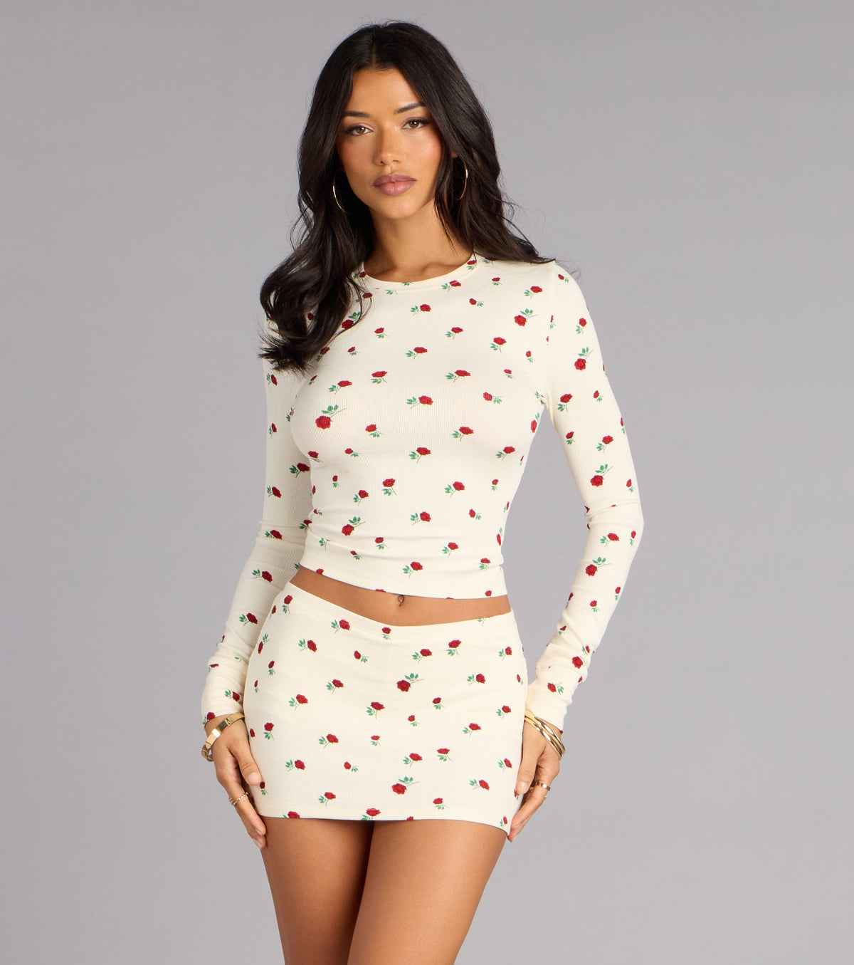 Sweet Talk Rose Print Pajama Skort