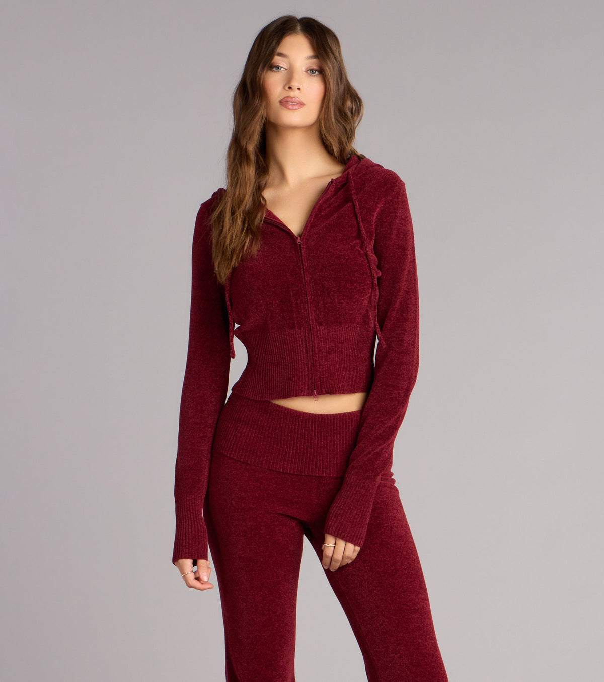 Cozy Girl Chenille Knit Zip-Up Hoodie
