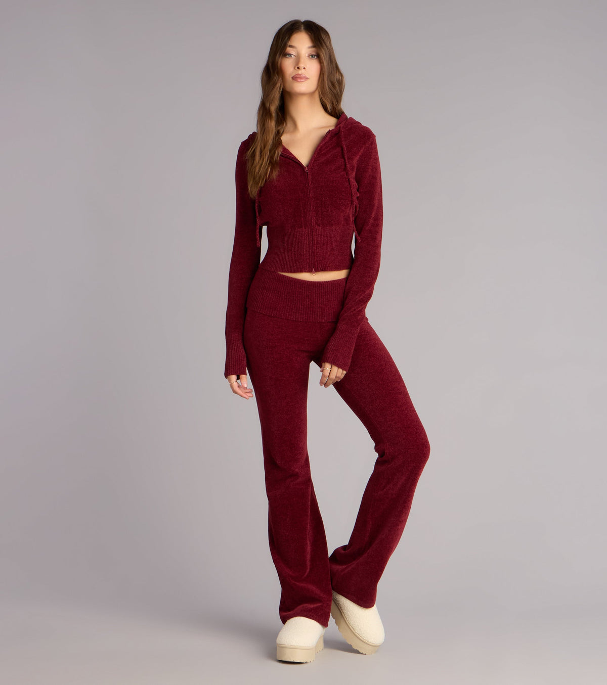 Cozy Girl Chenille Knit Zip-Up Hoodie