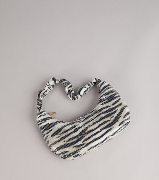 Lowkey Bold Zebra Sequin Shoulder Bag