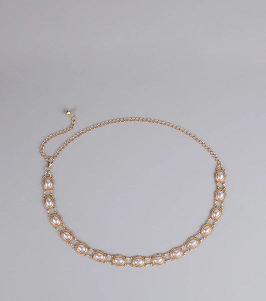 Glam Intentions Pearl Chain Belt