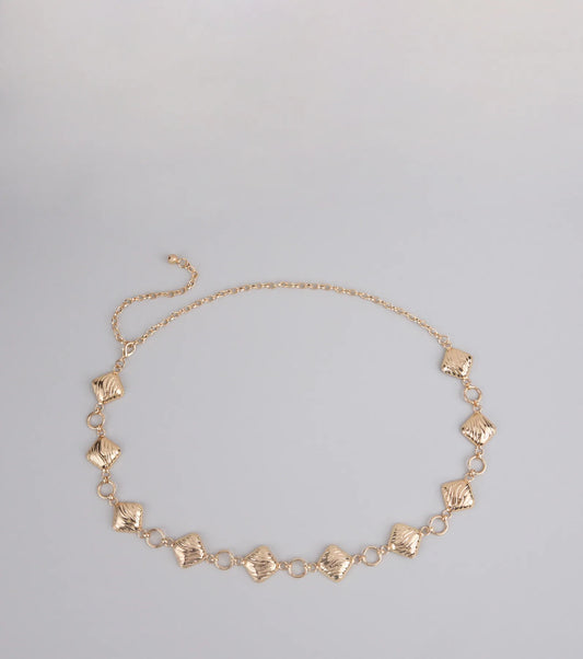 Square Up Textured Chain Belt
