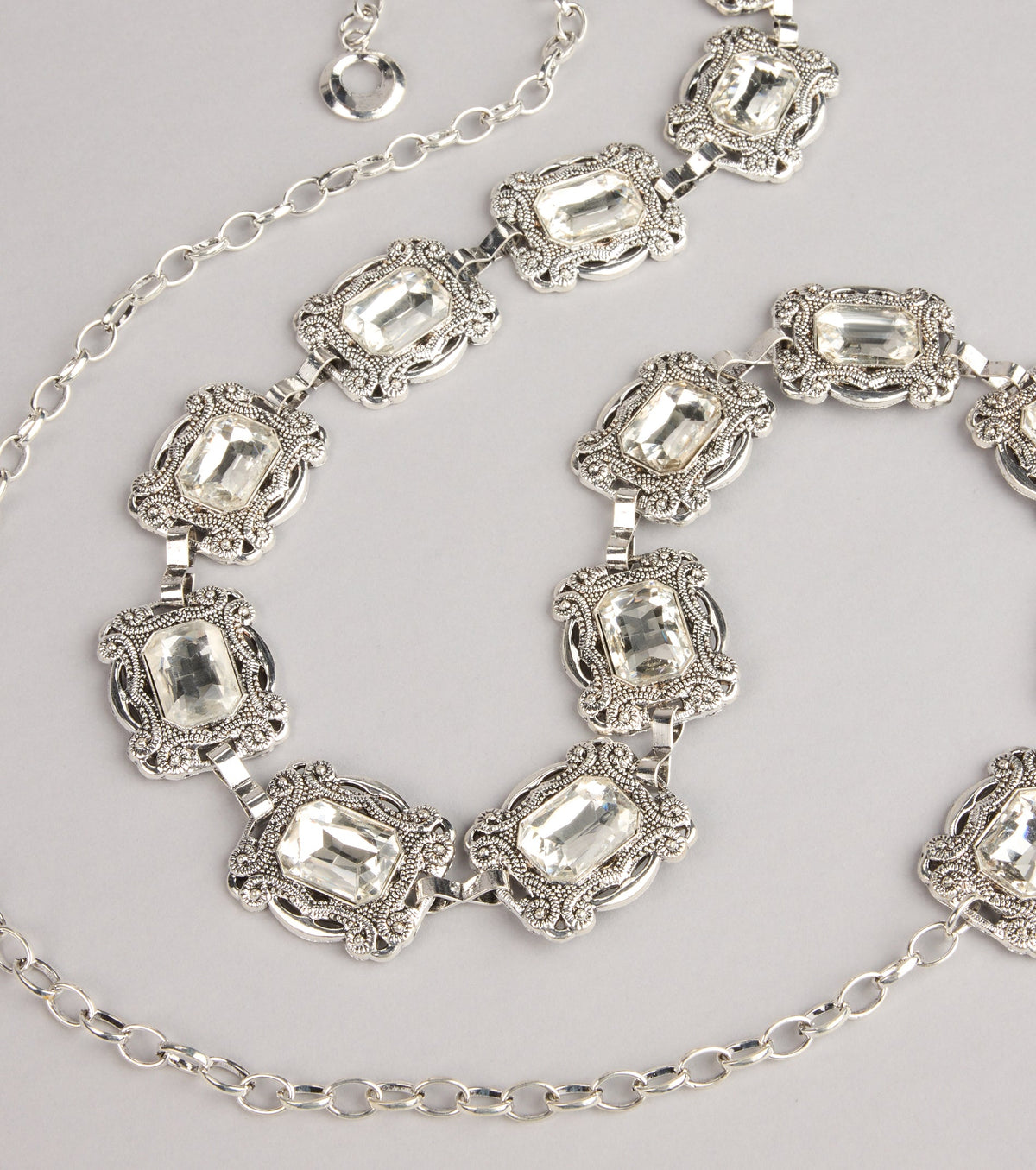 Gem Glow Etched Chain Belt