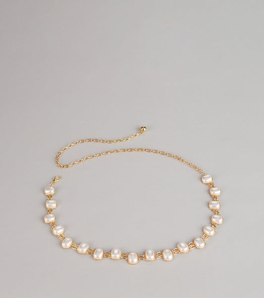 Polished Details Pearl Chain Belt