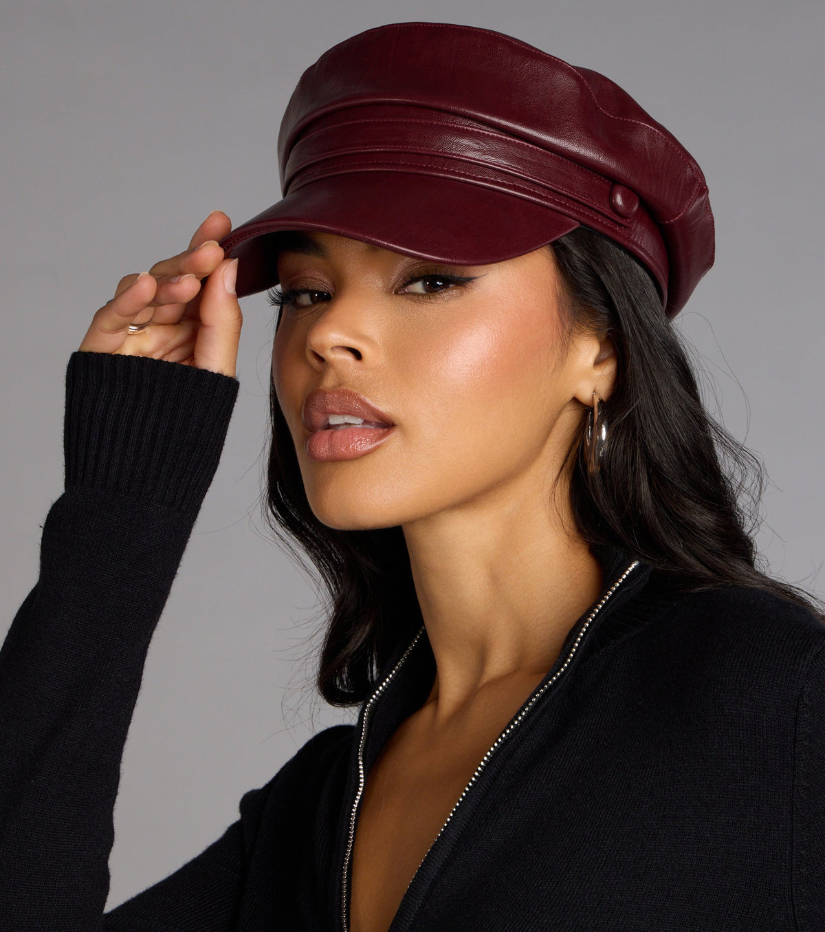 Everyday Edge Faux Leather Cabby Hat