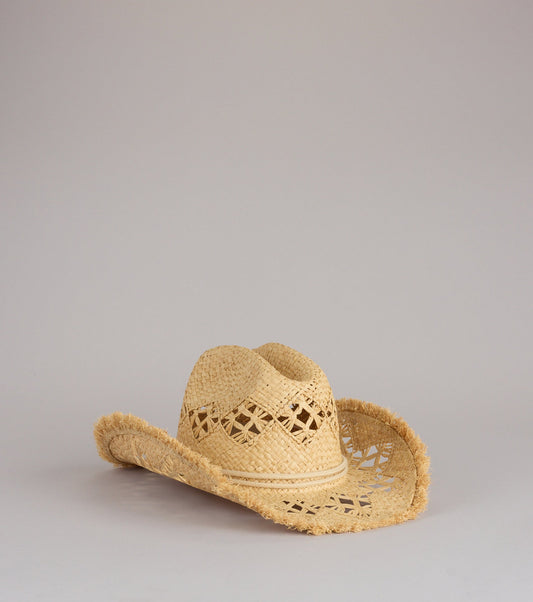 Sunlit Fringe Straw Cowboy Hat