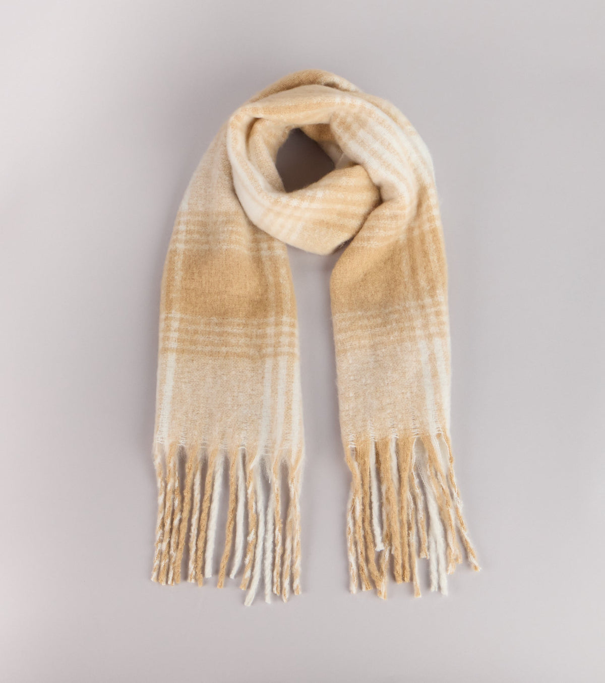 Classic Cozy Vibes Plaid Fringe Scarf