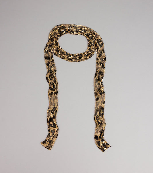 Spark Of Chic Leopard Print Skinny Scarf