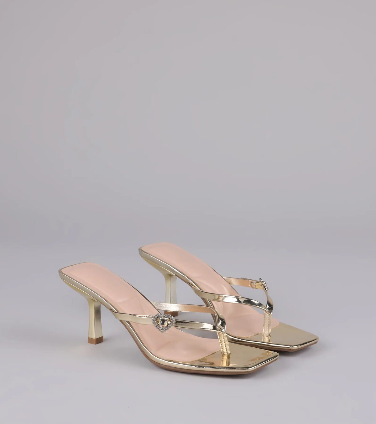 Love Story Era Heart Rhinestone Thong Heels