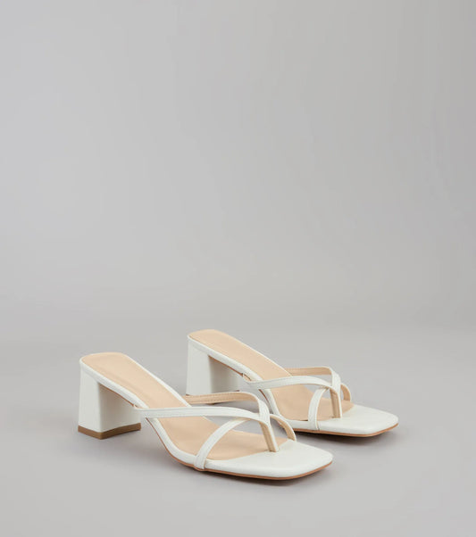 Can’t Talk, Busy Strutting Block Heel Mules
