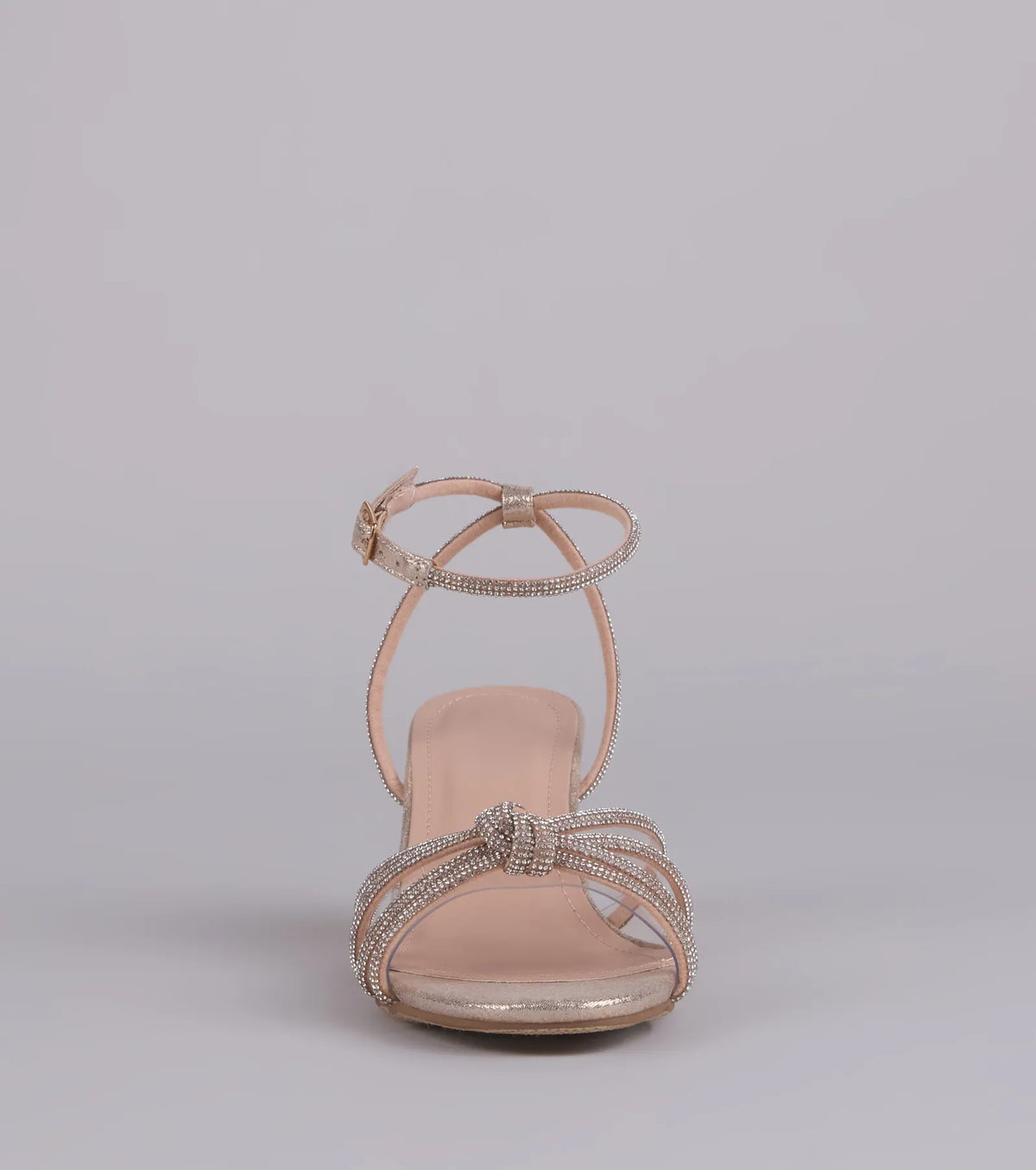 Sparkle Mode Rhinestone Strappy Glitter Block Heels