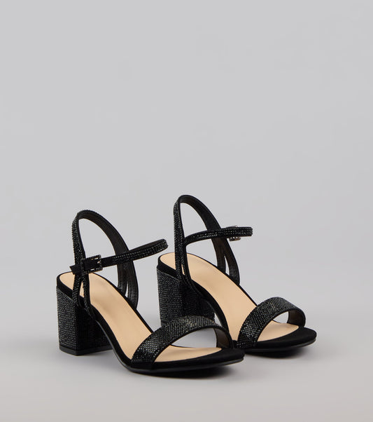 Disco Dreams Rhinestone Block Heels